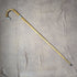 1922 British Antique Gentleman's Walking Stick, Brown Handle, Pure Silver Decoration, Curved Handle, 92cm